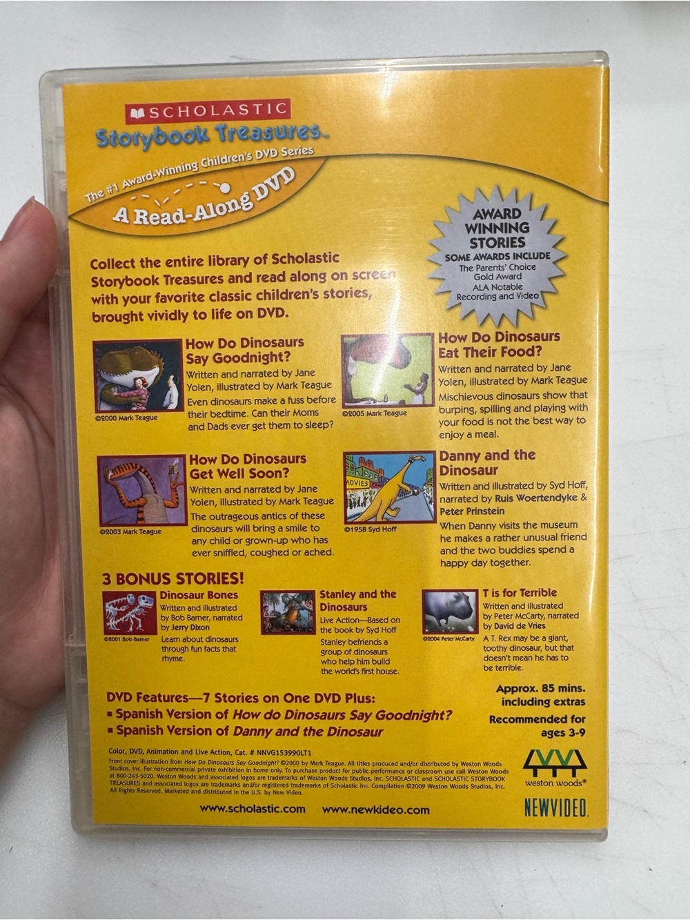 How Do Dinosaurs Say Goodnight? DVD Scholastic Storybook Treasures Tested - Picture 2 of 3